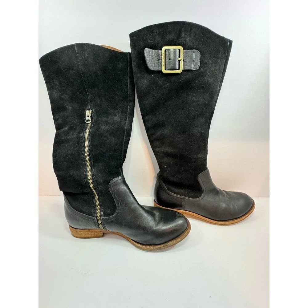 Kork Ease Suede Leather Riding Boot SZ 7 Black